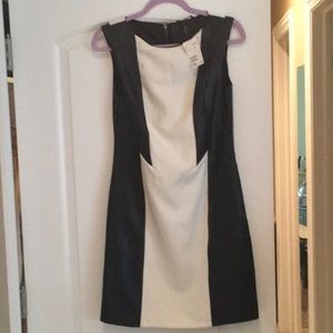 NWT H &M darling faux leather and linen dress.